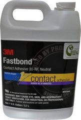 3M - 1 Gal Bottle Natural Contact Adhesive - Series 30NF, 15 to 30 min Working Time, 4 hr Full Cure Time, Bonds to Cardboard, Ceramic, Fabric, Fiberglass, Foam, Glass, Leather, Metal, Plastic, Rubber, Vinyl & Wood - Industrial Tool & Supply