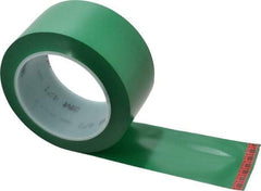 3M - Green Solid Color Vinyl Tape - 2" Wide x 5.2 mil Thick, General Traffic - Industrial Tool & Supply