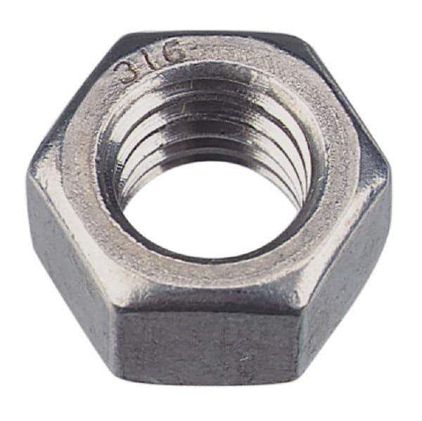 Value Collection - M33x3.50 Metric Coarse Steel Right Hand Hex Nut - 50mm Across Flats, 26mm High, Zinc-Plated Finish - Industrial Tool & Supply