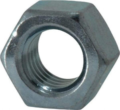 Value Collection - 1/2-13 UNC Steel Right Hand Hex Nut - 3/4" Across Flats, 7/16" High, Zinc Clear Finish - Industrial Tool & Supply