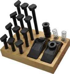 Value Collection - 21 Piece Adjustable Fixturing Clamp Set with 5/8" T-Slot, 1/2-13 Stud Thread - Industrial Tool & Supply