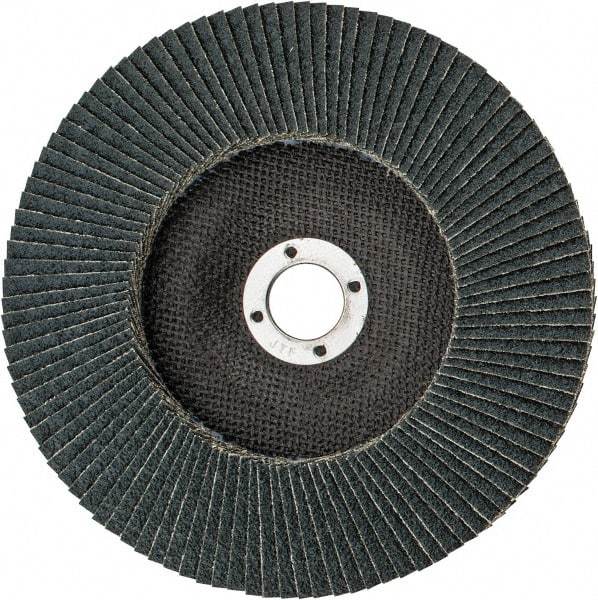 Weiler - 40 Grit, 7" Disc Diam, 7/8" Center Hole, Type 27 Zirconia Alumina Flap Disc - 8,600 Max RPM, Phenolic Backing, Arbor Attaching System, Coated - Industrial Tool & Supply