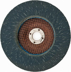 Weiler - 120 Grit, 7" Disc Diam, 7/8" Center Hole, Type 27 Zirconia Alumina Flap Disc - 8,600 Max RPM, Phenolic Backing, Arbor Attaching System, Coated - Industrial Tool & Supply