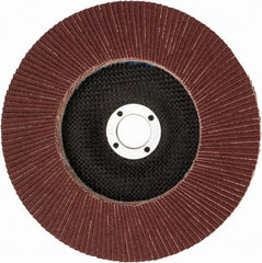 Weiler - 80 Grit, 7" Disc Diam, 7/8" Center Hole, Type 27 Aluminum Oxide Flap Disc - 8,600 Max RPM, Phenolic Backing, Arbor Attaching System, Coated - Industrial Tool & Supply