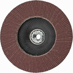 Weiler - 60 Grit, 7" Disc Diam, 5/8-11 Center Hole, Type 27 Aluminum Oxide Flap Disc - 8,600 Max RPM, Phenolic Backing, Arbor Attaching System, Coated - Industrial Tool & Supply