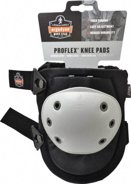 Ergodyne - Size Universal, Buckle Straps, Hard Protective Cap, Knee Pad - Foam Padding, Gray, Elastic Straps, Nylon Cover - Industrial Tool & Supply