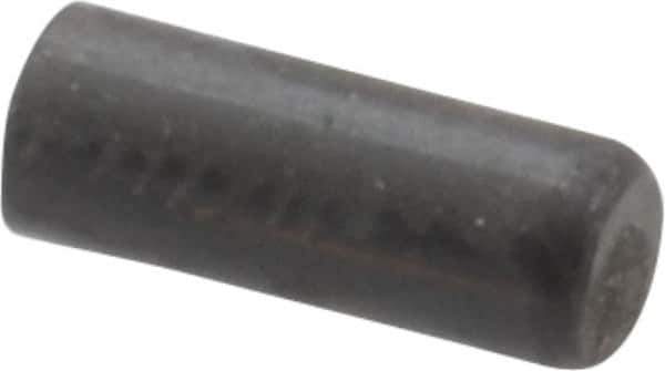 Holo-Krome - 3mm Diam x 8mm Pin Length Grade 8 Alloy Steel Standard Dowel Pin - Black Luster Finish, C 60 (Surface) & C 50-58 Hardness, 1 Beveled & 1 Rounded End - Industrial Tool & Supply