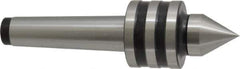 Interstate - MT3 Taper Shank, 1-47/64" Head Diam 858 Lb Capacity Live Center - 1-11/32" Head Length, 1-1/16" Point Diam, 1.4531" Point Len, 650 Lb Max Workpc, 6-1/4" OAL, Standard Point - Industrial Tool & Supply