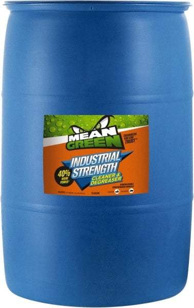 Mean Green - 55 Gal Drum Cleaner/Degreaser - Liquid, Biodegradable, Low Odor - Industrial Tool & Supply