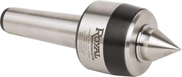 Royal Products - MT5 Taper Shank, 3.45" Head Diam 8,960 Lb Capacity Live Center - 3,500 Max RPM, 2.81" Head Length, 1-1/4" Point Diam, 1.84" Point Len, 3,260 Lb Max Workpc, 10-1/4" OAL, Standard Point - Industrial Tool & Supply