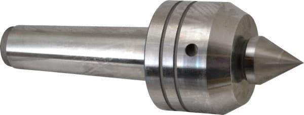 Royal Products - MT5 Taper Shank, 3-1/2" Head Diam 2,880 Lb Capacity Live Center - 3,500 Max RPM, 2.64" Head Length, 1-1/2" Point Diam, 1.79" Point Len, 1,070 Lb Max Workpc, 10-1/16" OAL, Changeable Standard Point - Industrial Tool & Supply