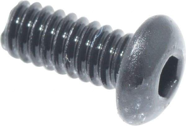 Value Collection - #3-48 UNC Hex Socket Drive, Button Screw - Alloy Steel, Black Oxide Finish, Fully Threaded, 1/4" Length Under Head - Industrial Tool & Supply