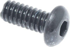 Value Collection - #3-48 UNC Hex Socket Drive, Button Screw - Alloy Steel, Black Oxide Finish, Fully Threaded, 1/4" Length Under Head - Industrial Tool & Supply