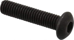 Value Collection - #10-32 UNF Hex Socket Drive, Button Screw - Alloy Steel, Black Oxide Finish, Fully Threaded, 7/8" Length Under Head - Industrial Tool & Supply