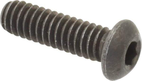 Value Collection - 1/4-20 UNC Hex Socket Drive, Button Screw - Alloy Steel, Black Oxide Finish, Fully Threaded, 7/8" Length Under Head - Industrial Tool & Supply