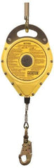 Gemtor - 50' Long, 19 Lb Capacity, Galvanized Steel Cable Self-Retracting Lifeline - 0.187" Diam, Swivel Locking Snap Hook Connector - Industrial Tool & Supply
