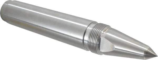 Royal Products - 1.231" Head Diam, Carbide-Tipped Steel Long Point Solid Dead Center - 4MT Morse Taper, 1/2" Point Diam, 7-5/16" OAL - Industrial Tool & Supply