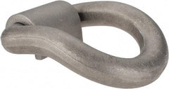 Made in USA - 5-1/2 Inches Long x 5 Inches Wide Forged D Ring with Clip - 1020 Carbon Steel Material - Industrial Tool & Supply