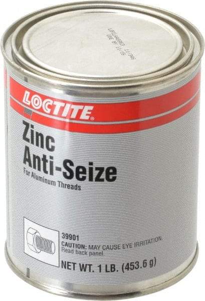 Loctite - 1 Lb Can General Purpose Anti-Seize Lubricant - Zinc, -29 to 398°C, Gray, Water Resistant - Industrial Tool & Supply