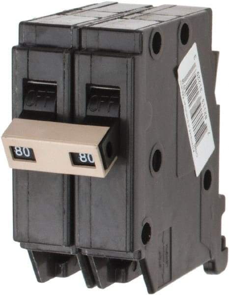 Eaton Cutler-Hammer - 80 Amp, 120/240 VAC, 2 Pole, Plug In Type CH Circuit Breaker - Thermal Magnetic Trip, 10 kA Breaking Capacity, 14-10 AWG - Industrial Tool & Supply