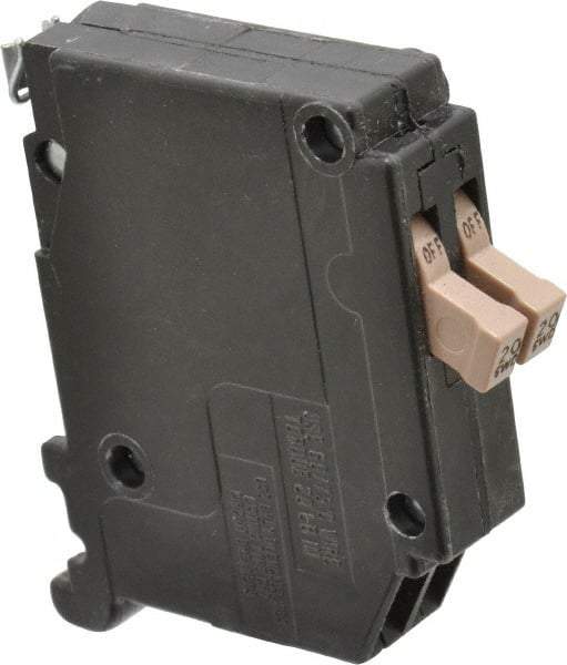 Eaton Cutler-Hammer - 20 Amp, 120 VAC, 1 Pole, Plug In Twin Circuit Breaker - Thermal Magnetic Trip, 14-8 AWG, 18.8mm Deep x 83.6mm High x 75.7mm Wide - Industrial Tool & Supply