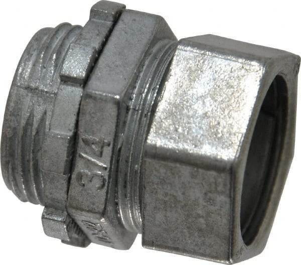 Thomas & Betts - 3/4" Trade, Die Cast Zinc Compression Straight EMT Conduit Connector - Noninsulated - Industrial Tool & Supply