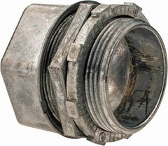 Thomas & Betts - 1-1/2" Trade, Die Cast Zinc Compression Straight EMT Conduit Connector - Noninsulated - Industrial Tool & Supply