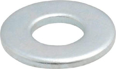 Value Collection - 1/4" Screw, Steel SAE Flat Washer - 9/32" ID x 5/8" OD, 1/16" Thick, Zinc-Plated Finish - Industrial Tool & Supply