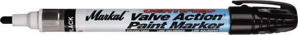 Markal - Black Paint Marker - Fiber Medium Tip, Alcohol Base Ink - Industrial Tool & Supply