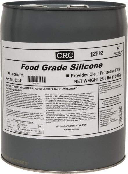 CRC - 5 Gal Pail Nondrying Film/Silicone Penetrant/Lubricant - Clear & White, -40°F to 400°F, Food Grade - Industrial Tool & Supply