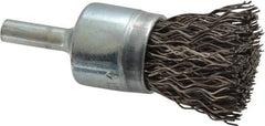 Osborn - 3/4" Brush Diam, Crimped, End Brush - 1/4" Diam Shank, 20,000 Max RPM - Industrial Tool & Supply