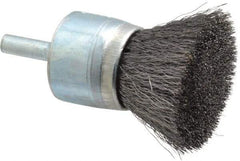 Osborn - 1" Brush Diam, Crimped, End Brush - 1/4" Diam Shank, 20,000 Max RPM - Industrial Tool & Supply