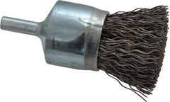 Osborn - 1" Brush Diam, Crimped, End Brush - 1/4" Diam Shank, 20,000 Max RPM - Industrial Tool & Supply