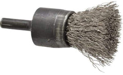 Osborn - 3/4" Brush Diam, Crimped, End Brush - 1/4" Diam Shank, 20,000 Max RPM - Industrial Tool & Supply
