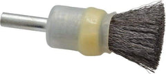 Osborn - 1/2" Brush Diam, Crimped, End Brush - 1/4" Diam Shank, 25,000 Max RPM - Industrial Tool & Supply