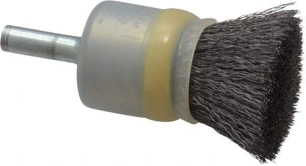 Osborn - 3/4" Brush Diam, Crimped, End Brush - 1/4" Diam Shank, 20,000 Max RPM - Industrial Tool & Supply