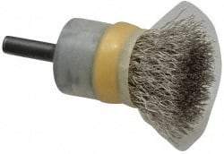 Osborn - 3/4" Brush Diam, Crimped, End Brush - 1/4" Diam Shank, 20,000 Max RPM - Industrial Tool & Supply
