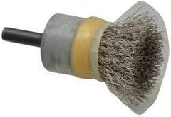 Osborn - 3/4" Brush Diam, Crimped, End Brush - 1/4" Diam Shank, 20,000 Max RPM - Industrial Tool & Supply