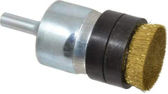 Osborn - 1" Brush Diam, Crimped, End Brush - 1/4" Diam Shank, 7,500 Max RPM - Industrial Tool & Supply