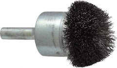 Osborn - 1-1/4" Brush Diam, Crimped, End Brush - 1/4" Diam Shank, 15,000 Max RPM - Industrial Tool & Supply