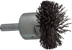 Osborn - 1-1/2" Brush Diam, Crimped, End Brush - 1/4" Diam Shank, 15,000 Max RPM - Industrial Tool & Supply