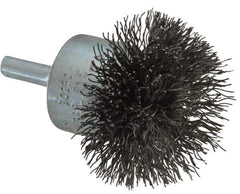 Osborn - 2" Brush Diam, Crimped, End Brush - 1/4" Diam Shank, 15,000 Max RPM - Industrial Tool & Supply