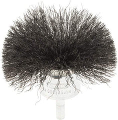 Osborn - 3" Brush Diam, Crimped, End Brush - 1/4" Diam Shank, 15,000 Max RPM - Industrial Tool & Supply