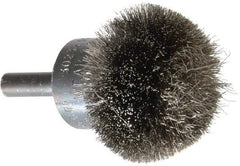 Osborn - 1-1/2" Brush Diam, Crimped, End Brush - 1/4" Diam Shank, 15,000 Max RPM - Industrial Tool & Supply