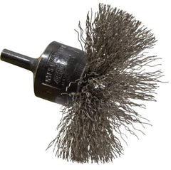 Osborn - 3" Brush Diam, Crimped, End Brush - 1/4" Diam Shank, 15,000 Max RPM - Industrial Tool & Supply
