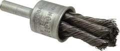 Osborn - 3/4" Brush Diam, Knotted, End Brush - 1/4" Diam Shank, 20,000 Max RPM - Industrial Tool & Supply
