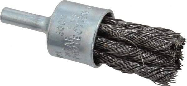 Osborn - 3/4" Brush Diam, Knotted, End Brush - 1/4" Diam Shank, 20,000 Max RPM - Industrial Tool & Supply
