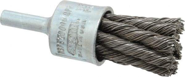 Osborn - 3/4" Brush Diam, Knotted, End Brush - 1/4" Diam Shank, 20,000 Max RPM - Industrial Tool & Supply