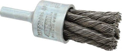 Osborn - 3/4" Brush Diam, Knotted, End Brush - 1/4" Diam Shank, 20,000 Max RPM - Industrial Tool & Supply