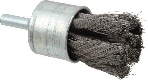 Osborn - 1" Brush Diam, Knotted, End Brush - 1/4" Diam Shank, 20,000 Max RPM - Industrial Tool & Supply